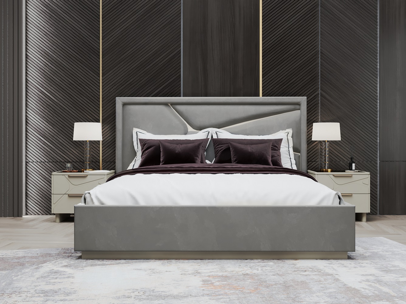 Прикроватная тумбочка  Лейла светло серая – изображение 3