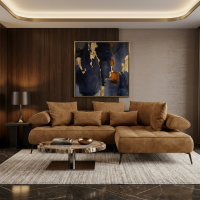 Угловой  диван Тоскана замша