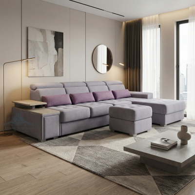 Угловой диван «Гранд» с пуфом