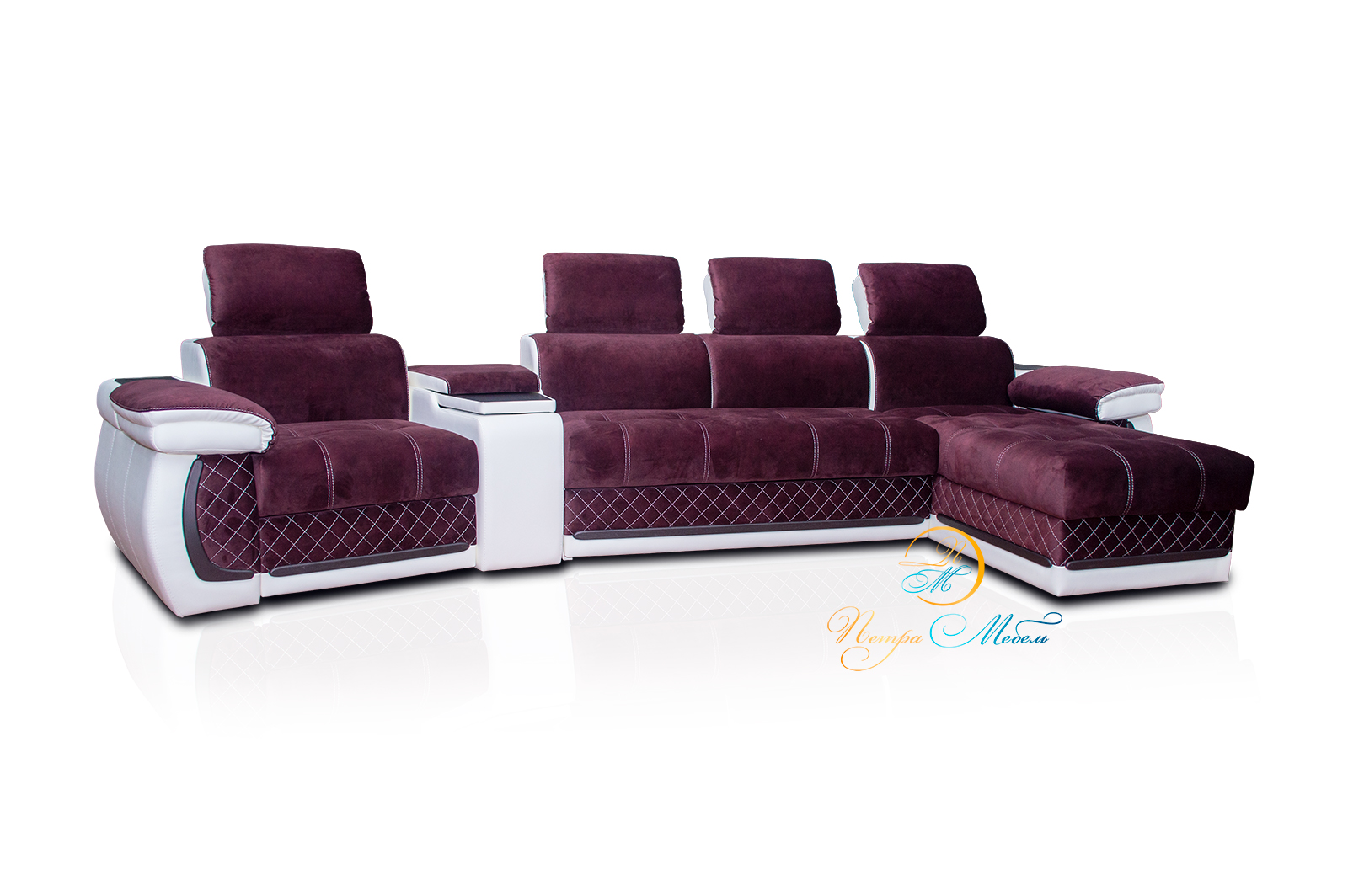 Угловой диван «Айпетри Делюкс» баклажан – изображение 1