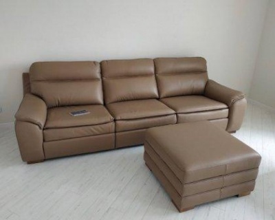 Прямой кожаный диван «Новара» тройка