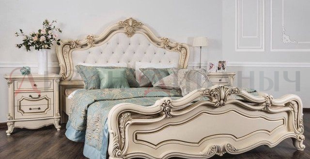 Двуспальная кровать «Мона Лиза» с мягкой спинкой – изображение 1