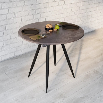 Стол ВВР Элип Камень темный/черный конус, ЛДСП