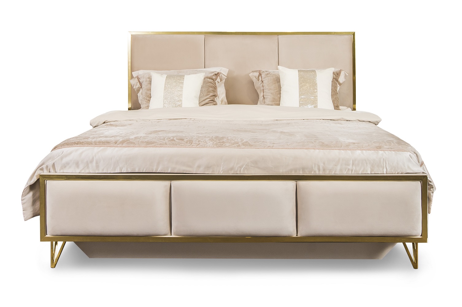 Двуспальная кровать LARA  беж глянец 160 – изображение 1