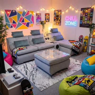 Угловой диван «Лиссабон»  аудио с пуфом