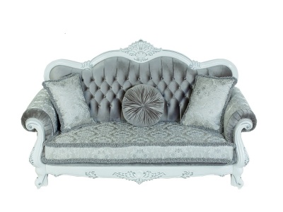 Прямой классический диван 3-х местный «Илона» серебро
