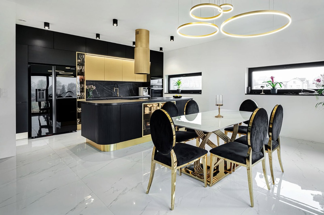 Стол обеденный SIGNAL HERMES эффект белого мрамора/золотой 160/90 – изображение 6