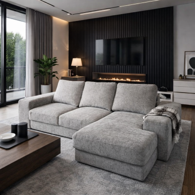 Угловой диван «Андорра»  светло серый