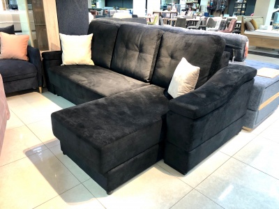 Угловой диван «Венеция Люкс» чёрный