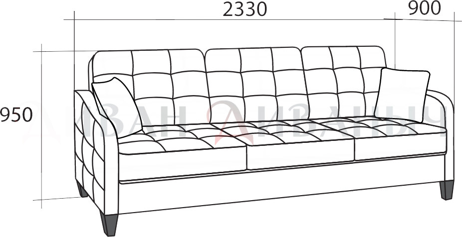 Прямой диван «Тофи»  тройка – изображение 5