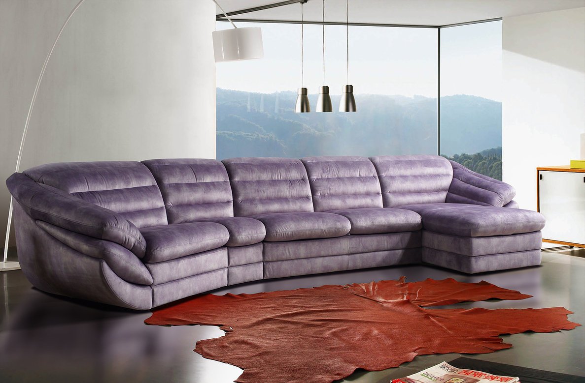 Угловой кожаный диван «Верона» с оттоманкой  – изображение 2