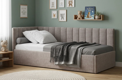 Кровать SINGLE 120 угловая с подъемником. Цвет SIMPLE 5