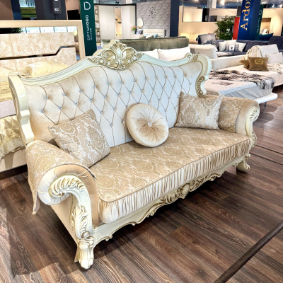 Прямой классический диван 3-х местный «Эсмеральда» беж