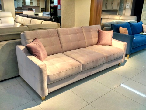 Прямой диван «Тофи» тройка розовый – изображение 1