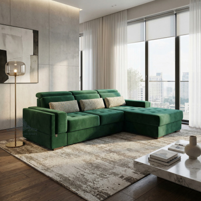 Угловой диван «Гранд» изумруд