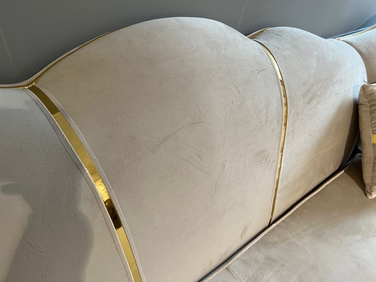 Прямой классический диван «Lara» беж золото – изображение 13