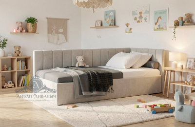 Кровать SINGLE 90 угловая с подъемником. Цвет SIMPLE 29