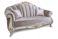 Прямой классический диван «Марселла» крем глянец