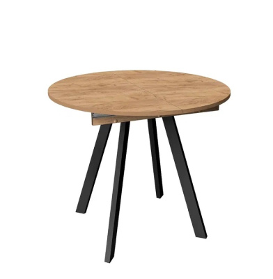 Стол ВВР Элип Дуб крафт золотой/черный профиль, ЛДСП