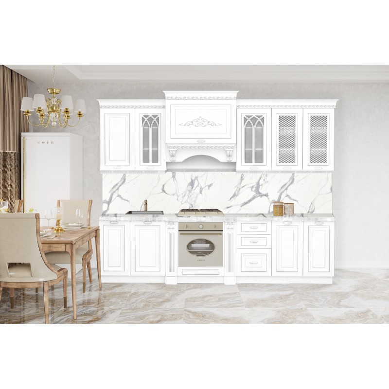 Прямая кухня «Монако»  3,0 белая – изображение 1