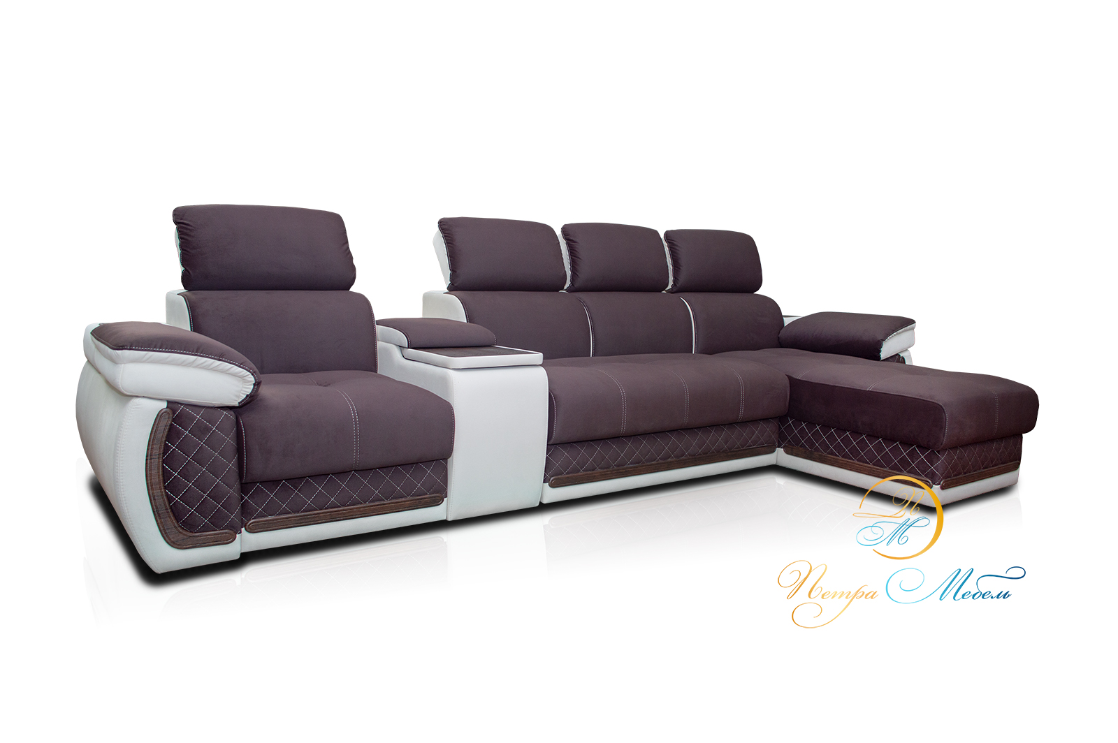 Угловой диван «Айпетри Люкс» баклажан – изображение 1