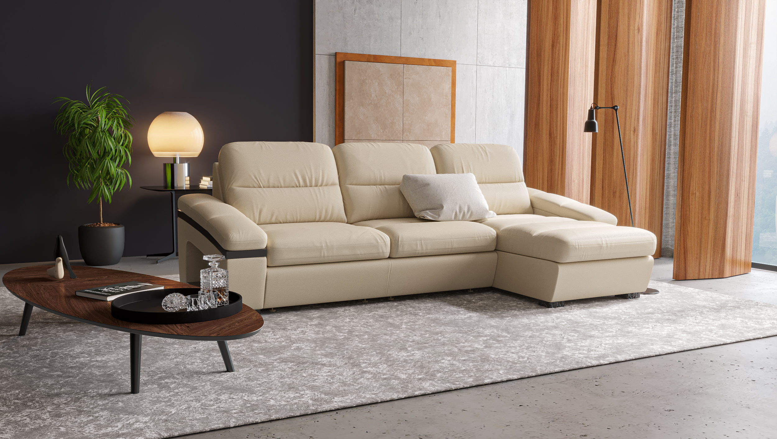 Угловой диван «Дамин» с оттоманкой – изображение 1