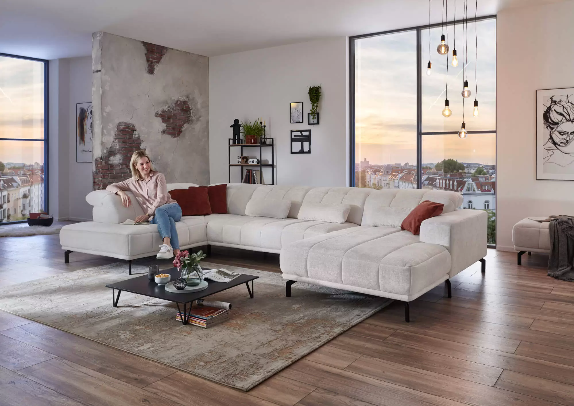 Модульный мягкий  гарнитур  Элиас белый – изображение 1