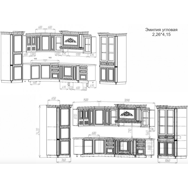 Угловая кухня «Эмилия»  4,15*2,26 – изображение 5