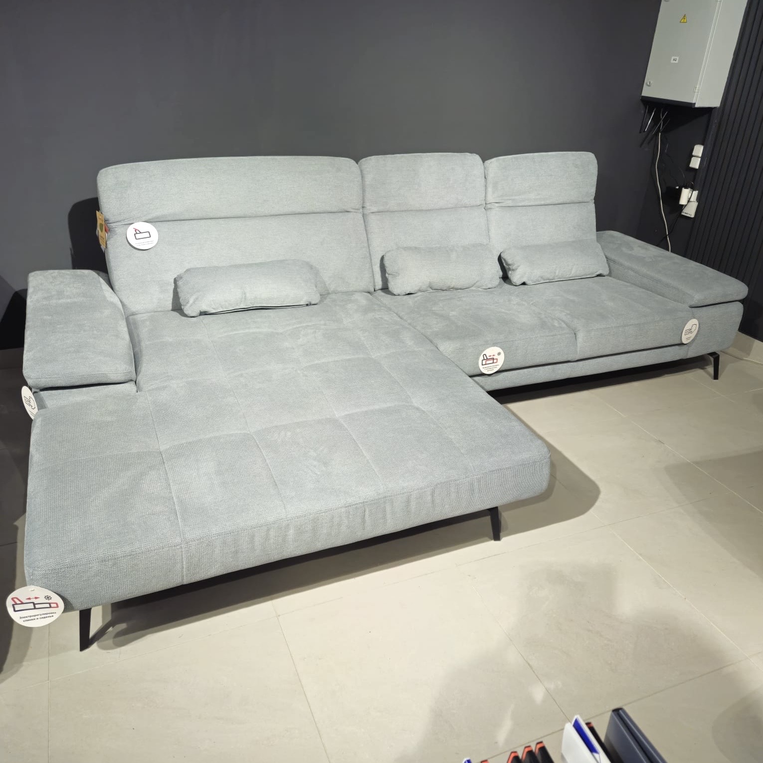 Угловой мягкий  гарнитур  Элдория серозеленый – изображение 2