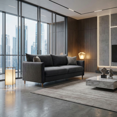 Прямой диван «Мега» серый