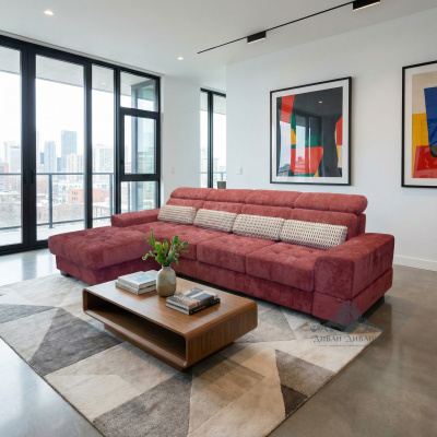 Угловой диван «Гранд» красный