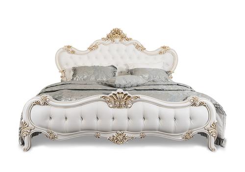 Двуспальная кровать «Натали» 160 белый глянец – изображение 1