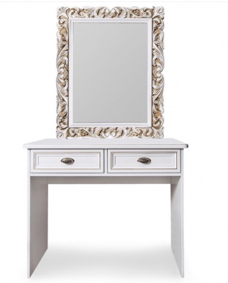 Туалетный столик «Натали» с зеркалом белый глянец
