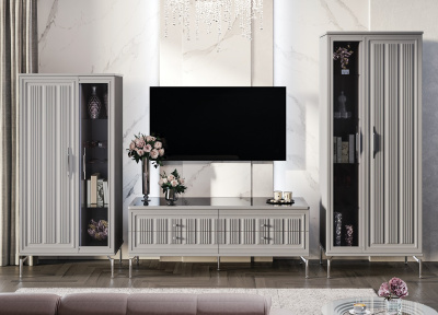 Гостиная Замира 2+тв+2  серая