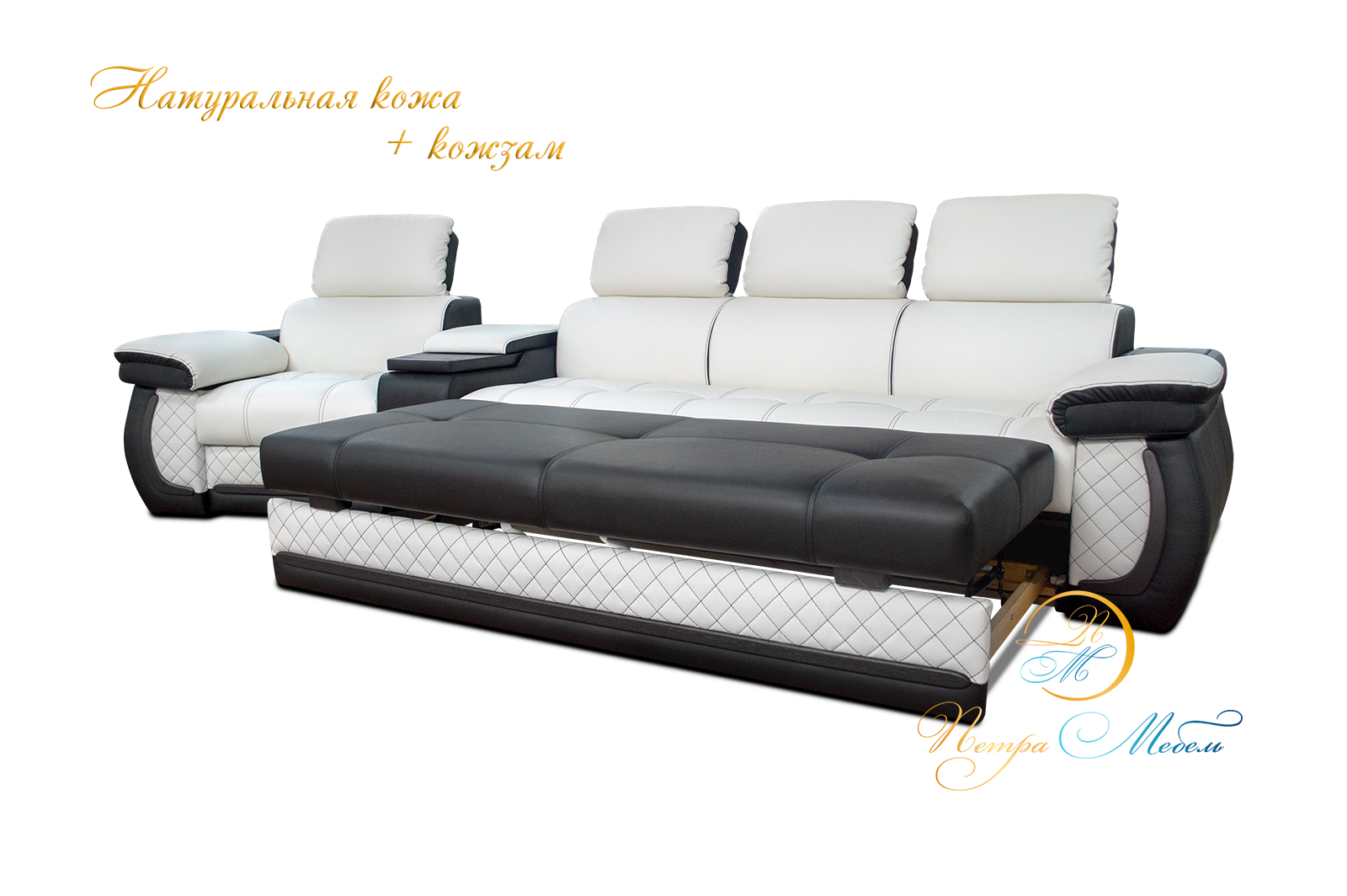 Угловой кожаный диван «Айпетри Делюкс» с столиком – изображение 2