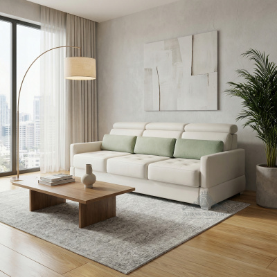 Прямой диван Гранд белый