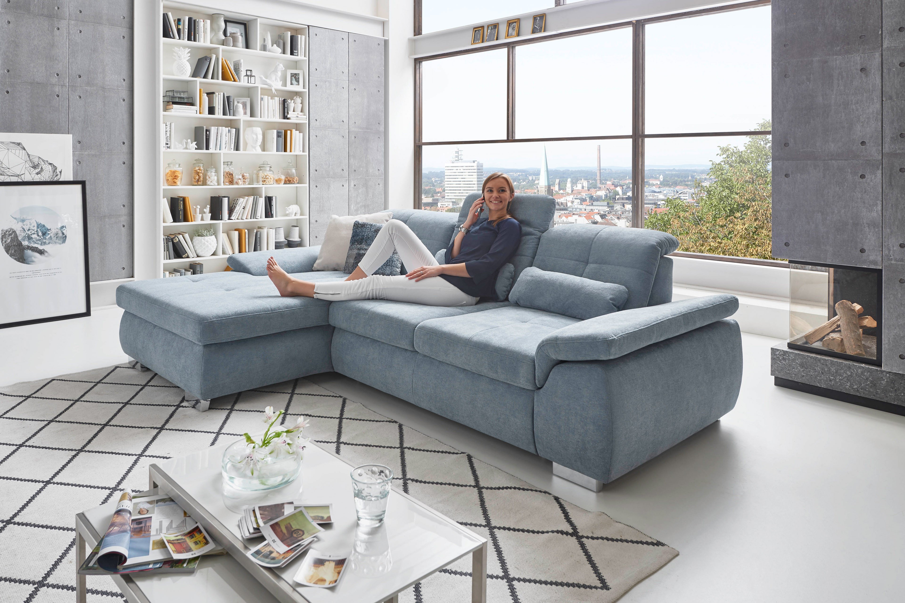 Угловой диван  Антарис  голубой – изображение 1