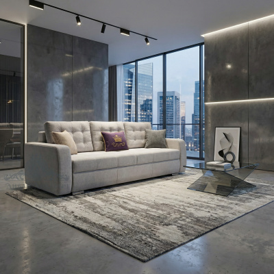 Прямой диван «Олимп Люкс 1» серый