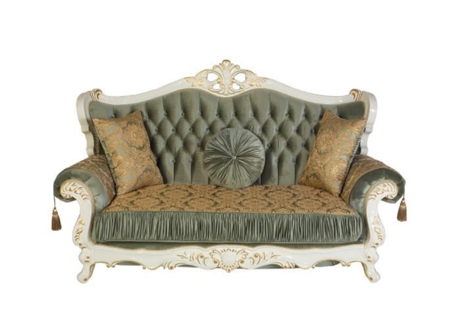 Прямой классический диван 3-х местный «Эсмеральда» нефрит – изображение 1