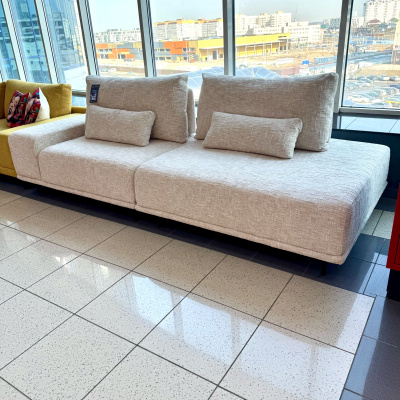 Прямой диван «Пуф» двойка с пуфом