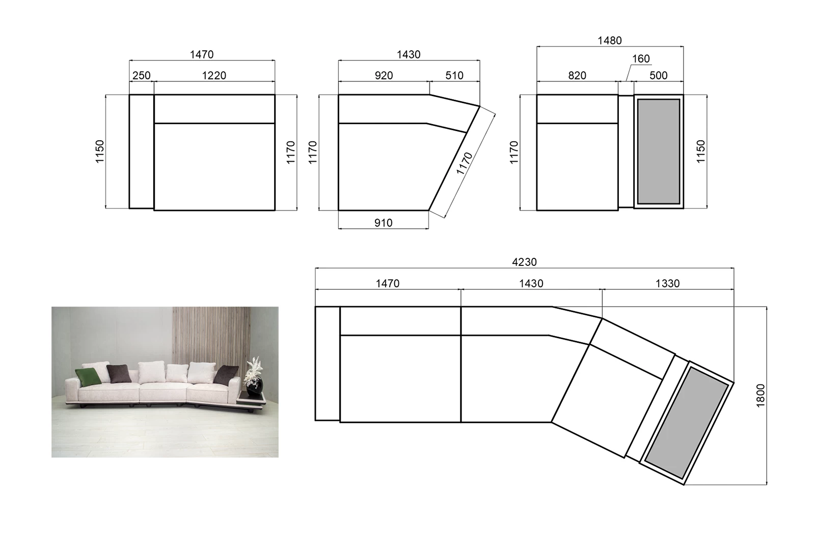 Модульный диван  «Колизей Плюс» V3 беж – изображение 5