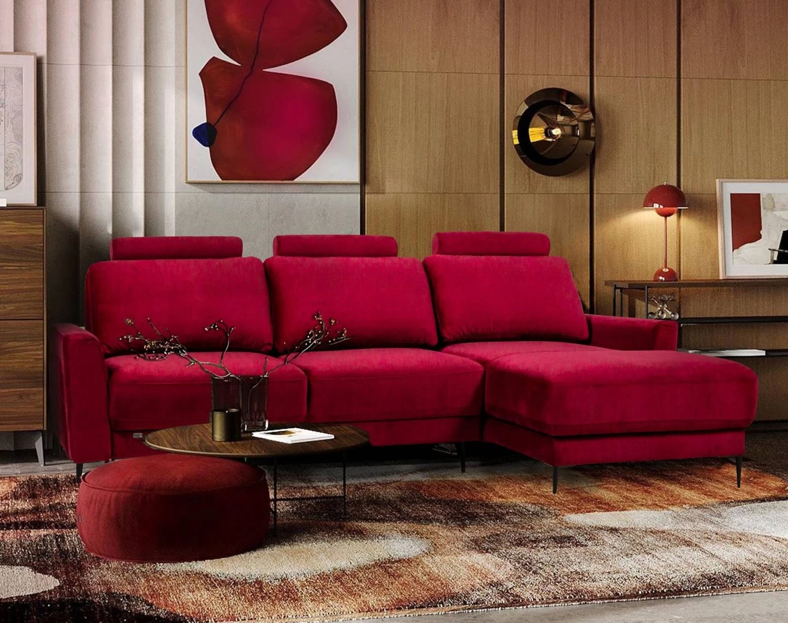 Угловой диван «Нортон» красный – изображение 1