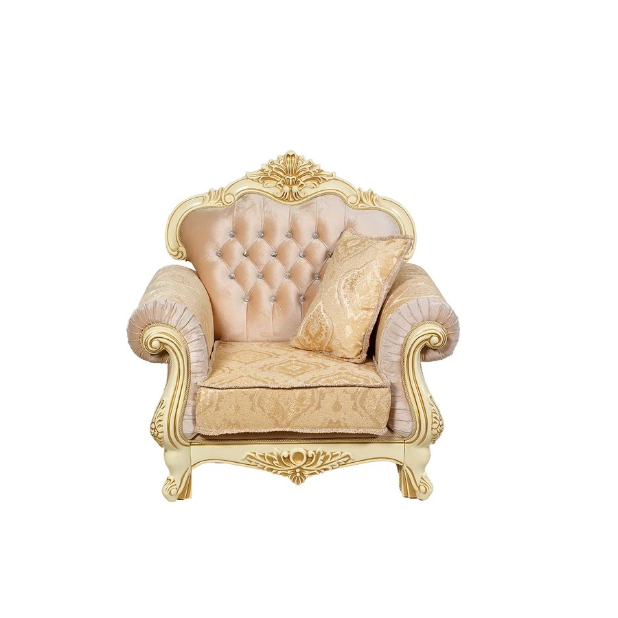 Комплект мягкой мебели «Илона» золото 3+1+1 – изображение 3