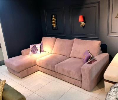 Угловой диван «Андорра» розовый