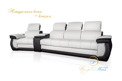 Угловой кожаный диван «Айпетри Делюкс» с столиком