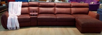 Угловой кожаный диван «Бергамо»