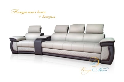 Угловой кожаный диван «Айпетри Делюкс» с баром