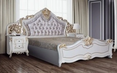 Двуспальная кровать «Джоконда» крем глянец