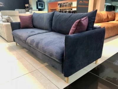 Прямой диван «Мега» синий